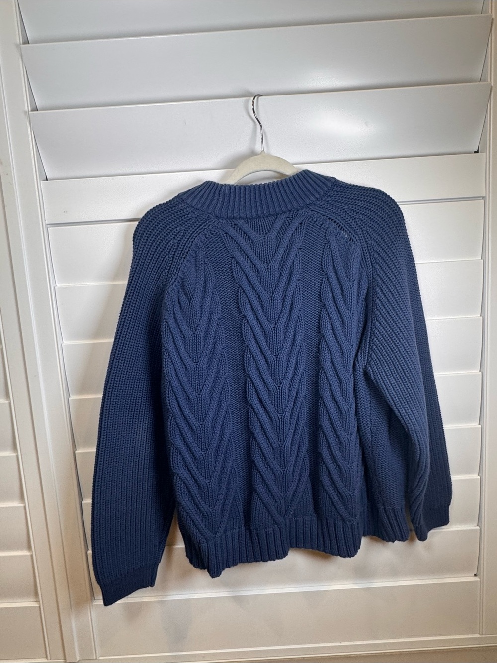 J. Crew Women’s Cable Knit Crewneck Sweater - Blue - Picture 2 of 3